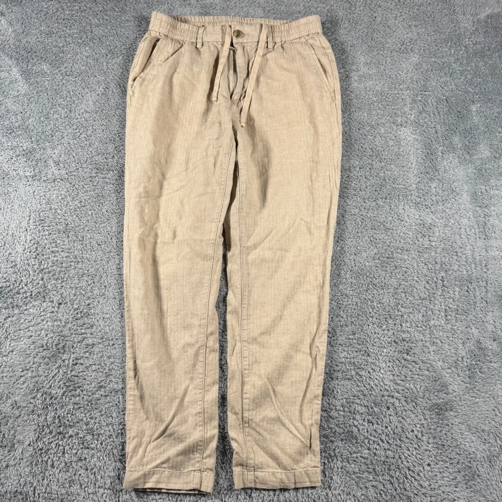 Banana Republic Linen Blend Pants Mens 30x30 (30x27) Drawstrings Elastic Waist